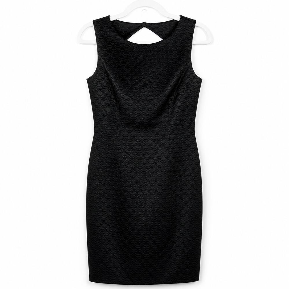 H&M Black Brocade Wiggle Dress 6 LBD Office Siren Classic Cocktail